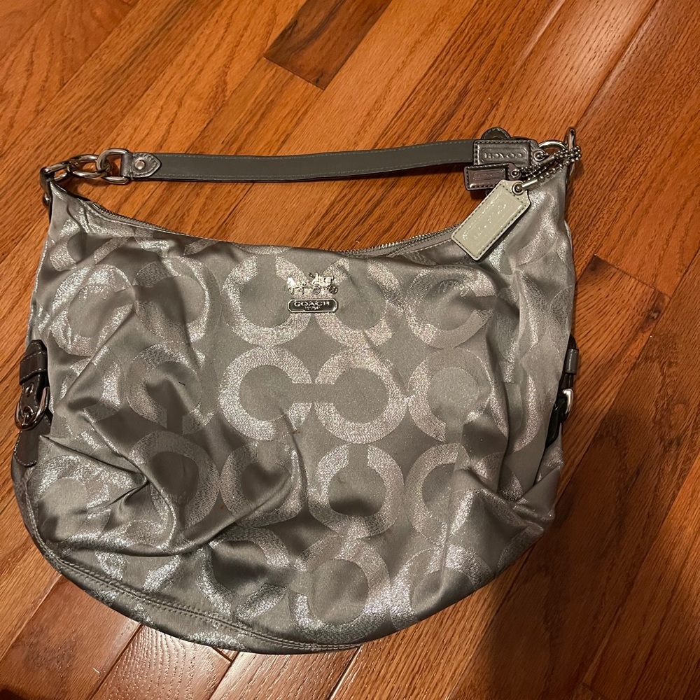 Vintage silver coach bag